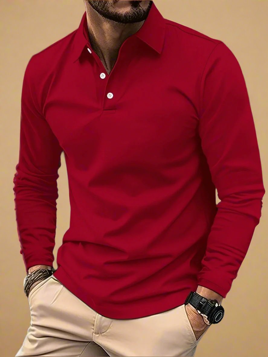 Dante - Men's long-sleeved polo shirt