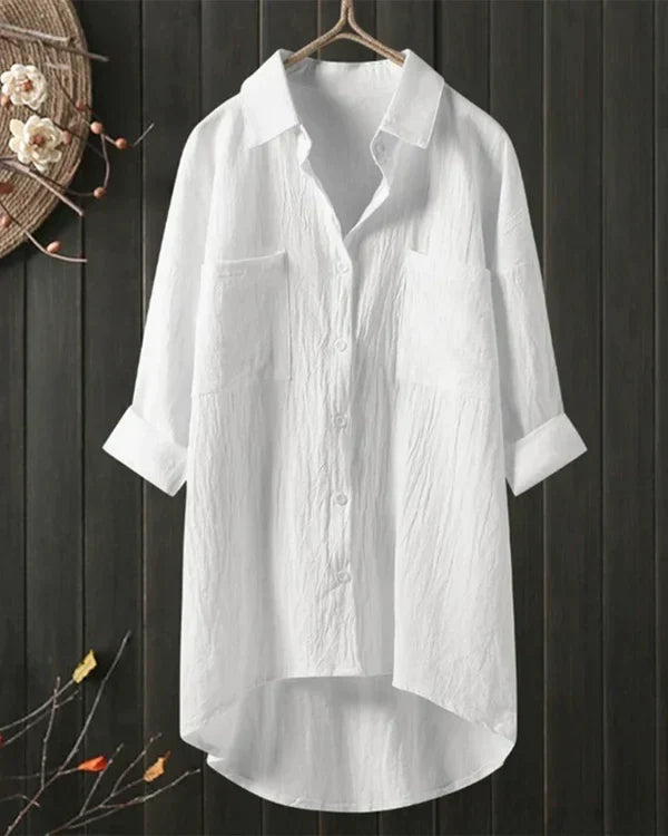 Julia - Simple long sleeve blouse with loose fit