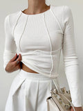 Holly - Basic piping long sleeve top