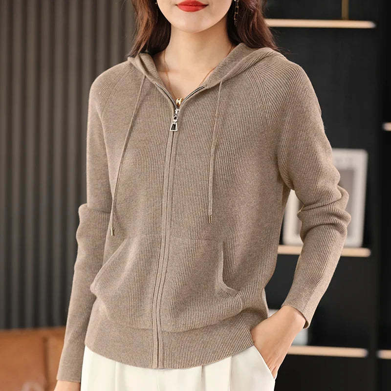 Jennifer Wool blend zip-up Vest