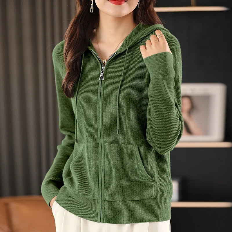 Jennifer Wool blend zip-up Vest