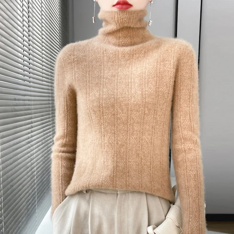Bliss High Neck Merino Wool Sweater