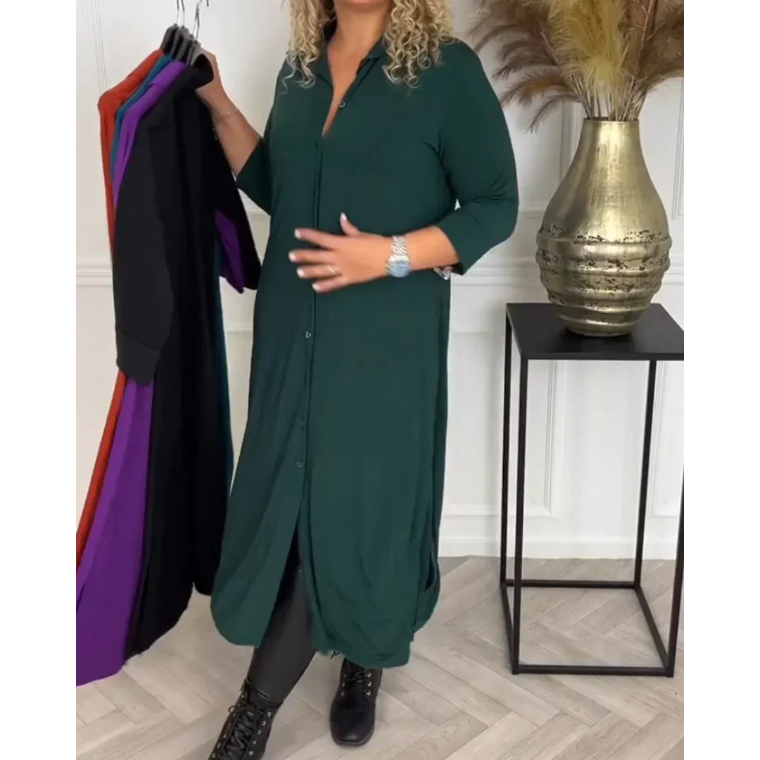 Evy - Stylish autumn/winter dress with buttons