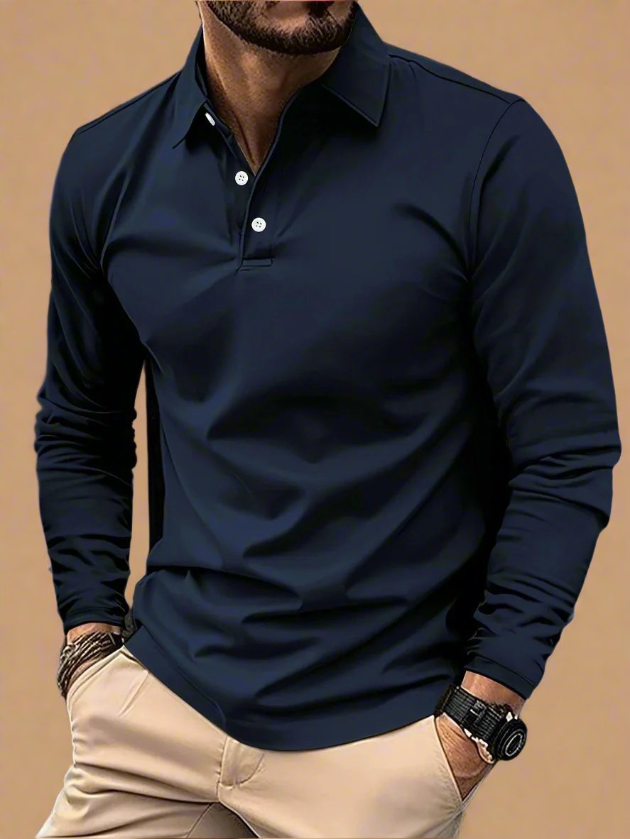 Dante - Men's long-sleeved polo shirt